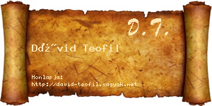 Dávid Teofil névjegykártya